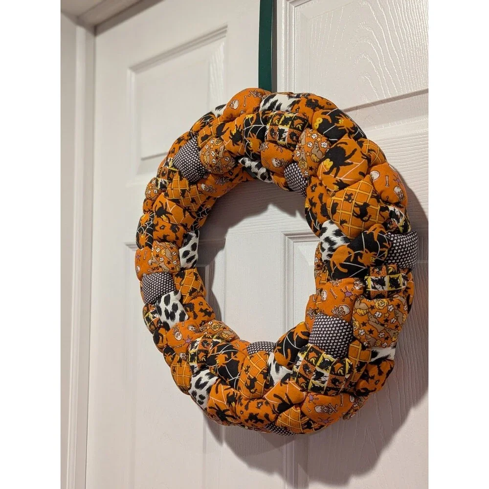 Spooky Halloween Braided Fabric Wreath 16
